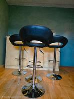 4 barkrukken, Huis en Inrichting, Leer, Ophalen of Verzenden, In hoogte verstelbaar, 90 cm of meer