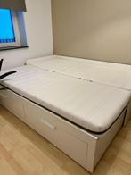 IKEA Brimnes Bedbank, Huis en Inrichting, Ophalen, Wit, Tweepersoons, Zo goed als nieuw