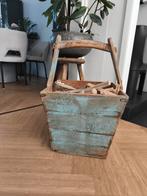 Originele oude grote rijstbak 38x38x 45 h, Minder dan 50 cm, Minder dan 50 cm, Ophalen of Verzenden, Zo goed als nieuw