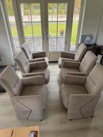 6 Luxe eettafelstoelen op wielen eetkamerstoelen, Huis en Inrichting, Stoelen, Ophalen, Zo goed als nieuw, Grijs, Vijf, Zes of meer stoelen