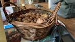 Rieten rond rustiek Mandje, handgemaakt, met handvaatjes, Gebruikt, Mand, Rond, Ophalen of Verzenden