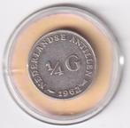 Nederlandse Antillen 1/4 Gulden 1962 met tikje, Koningin Juliana, Verzenden, Zilver, 25 cent