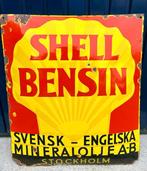 Emaille relcamebord Shell Stockholm ca 1920, Ophalen of Verzenden, Zo goed als nieuw, Reclamebord