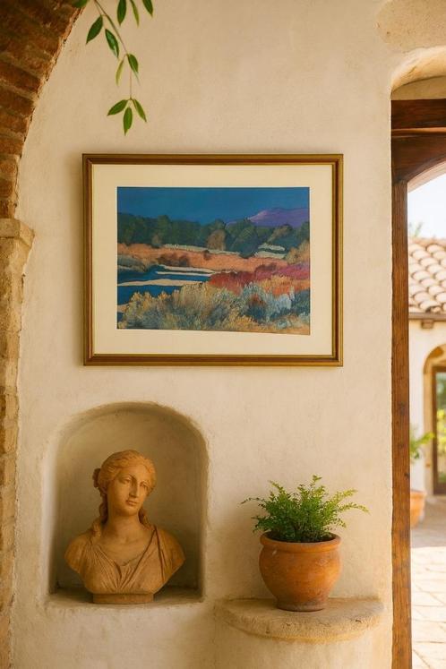 Ingelijste landschapsposter, Huis en Inrichting, Woonaccessoires | Schilderijen, Tekeningen en Foto's, Schilderij, Minder dan 50 cm