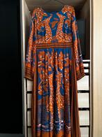 Mooie donkerblauw/roestbruine maxijurk, XL, Blauw, Maat 46/48 (XL) of groter, Ophalen of Verzenden, Zo goed als nieuw