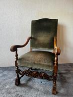 Antieke Kloosterstoel met Groene Velvet Bekleding, Ophalen