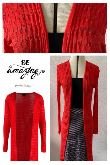 ZILCH retro long cardigan 232 Lipstick red-S️️🌺NIEUW beschikbaar voor biedingen