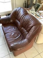 Bank, leren tweezitter, Ophalen, Gebruikt, Tweepersoons, Rechte bank