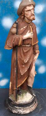 *Rochus van Monpellier. Ca 1875/1900.  45 cm., Verzamelen, Ophalen, Gebruikt, Beeld(je), Christendom | Katholiek