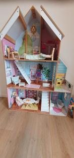 Prachtig groot poppenhuis /barbiehuis met verlichting, Ophalen, Zo goed als nieuw, Poppenhuis