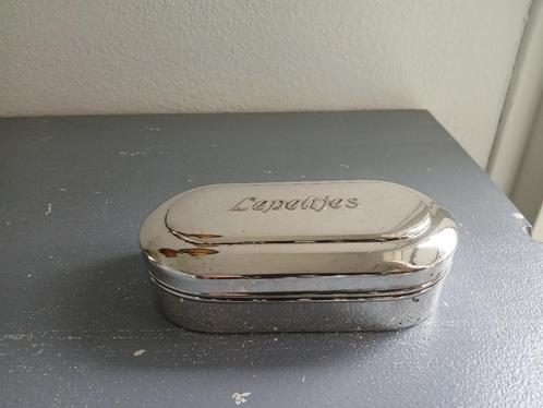 verzilverd lepeldoosje, Antiek en Kunst, Antiek | Goud en Zilver, Zilver, Ophalen of Verzenden
