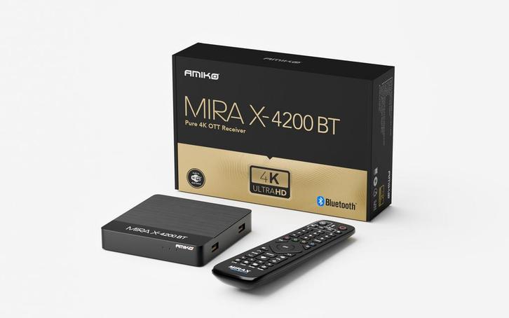 Amiko Mira-X 4200 BT Linux IPTV Box, Audio, Tv en Foto, Mediaspelers, Nieuw, Minder dan 500 GB, HDMI, USB 2.0, Optische audio