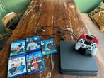 PS4 Slim 500GB + 2 Controllers + 5 Games, Spelcomputers en Games, Spelcomputers | Sony PlayStation 4, Met 2 controllers, Ophalen of Verzenden