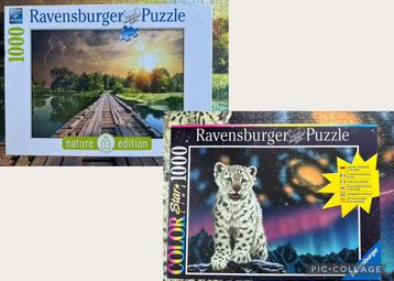 2 Ravensburger puzzels 1000 stukjes beschikbaar voor biedingen