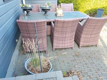 Wicker tuinset stoel tafel degelijk webbing rotan  beschikbaar voor biedingen
