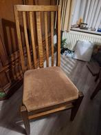 4 donker eiken eetkamer stoelen, gratis ophalen, Ophalen of Verzenden
