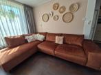 Hoekbank cognac velours 93x296x220, Huis en Inrichting, Banken | Complete zithoeken, Ophalen, Zo goed als nieuw