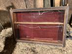 Oude vitrine kast 120 x 80 cm prijzenkast retro, Huis en Inrichting, Kasten | Vitrinekasten, Ophalen, Gebruikt, 25 tot 50 cm, 50 tot 100 cm