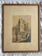 Martinikerk Bolsward - Tekening Ingelijst, Antiek en Kunst, Kunst | Tekeningen en Foto's, Ophalen