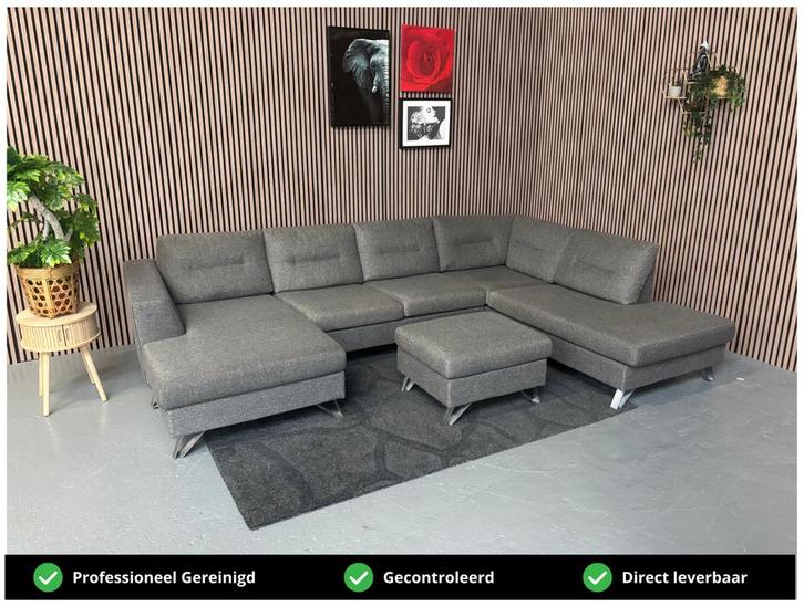 GRATIS LEVERING H&H U-Bank 325x225x155 REFURBISHED, Huis en Inrichting, Banken | Bankstellen, Zo goed als nieuw, Hoekbank, Vierpersoons of meer