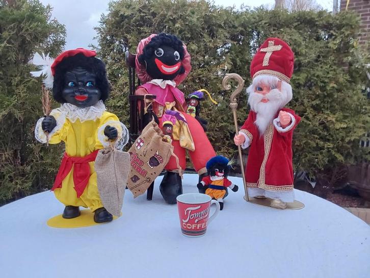Vintage etalage Sinterklaas en Zwarte Piet poppen set, Verzamelen, Speelgoed, Gebruikt, Ophalen of Verzenden
