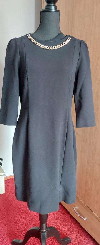 Zwart feestelijk damesjurkje, Kleding | Dames, Jurken, Zo goed als nieuw, Maat 46/48 (XL) of groter, Zwart, Boven de knie, Ophalen of Verzenden