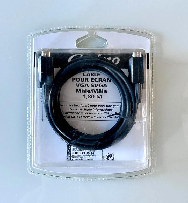 VGA SVGA Kabel - 1.80 Meter, Audio, Tv en Foto, Audiokabels en Televisiekabels, Nieuw, Overige kabels, Minder dan 2 meter, Ophalen