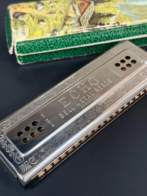 M. Hohner Echo Mondharmonica, Muziek en Instrumenten, Blaasinstrumenten | Mondharmonica's, Gebruikt, Overige typen, Met koffer of doosje