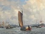 M. de Jongere, ingelijst Rotterdams havengezicht, Antiek en Kunst, Kunst | Schilderijen | Klassiek, Ophalen
