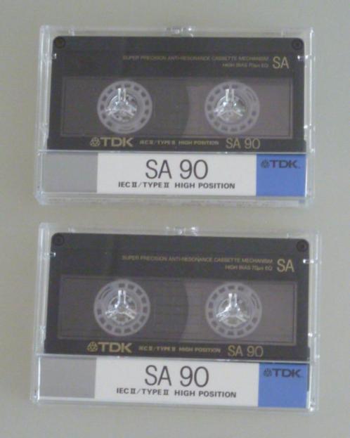 2 TDK SA90 High Bias Precision Anti-Resonance cassettebandje, Cd's en Dvd's, Cassettebandjes, Gebruikt, Origineel, Overige genres