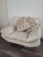 3 Witte leer Sofas met T.v  kast met salon tafel, Gebruikt, Eenpersoons, Leer, Ophalen of Verzenden
