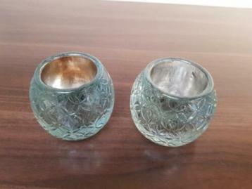 2 sfeerlichtjes, hoogte 7,5 cm beschikbaar voor biedingen
