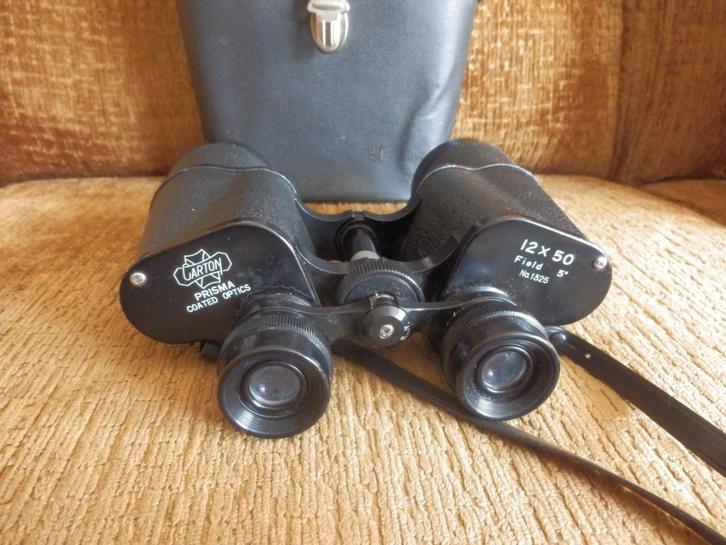 Verrekijker Carton  Prisma coated optics.12 x 50 / No1325, Audio, Tv en Foto, Optische apparatuur | Verrekijkers, Gebruikt, Porro (met knik)
