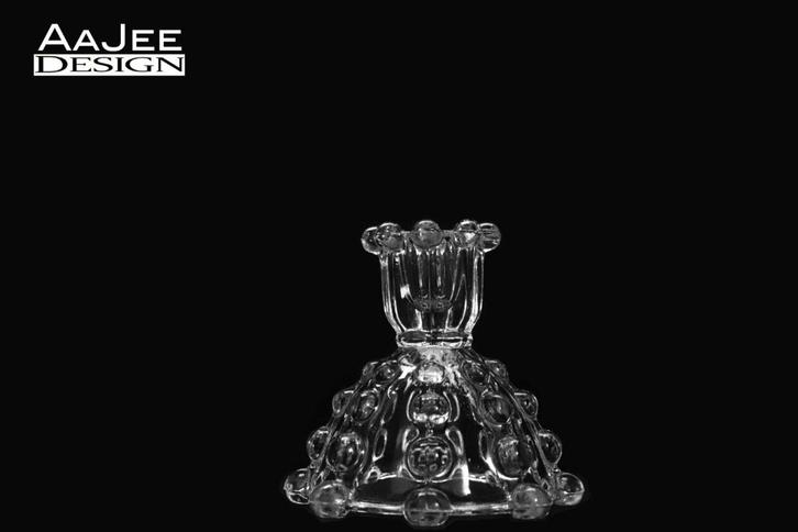 Art Deco Boule kandelaar - Rudolf Schrötter - 1935 - Inwald, Antiek en Kunst, Antiek | Kandelaars, Kristal, Ophalen of Verzenden