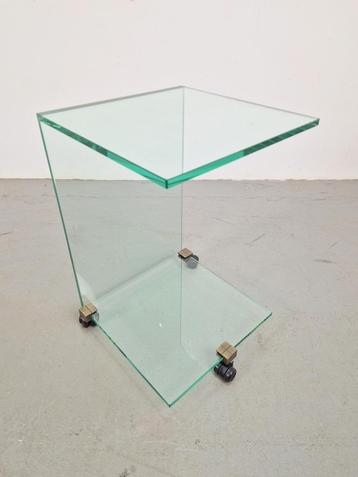 Regency Peter Ghyczy bijzettafel side table Pioneer TC glas beschikbaar voor biedingen