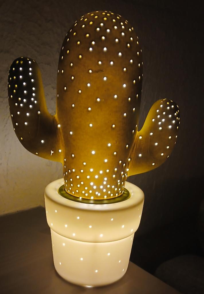 Lucide CACTUS Tafellamp - 1xE14 - Groen, Huis en Inrichting, Lampen | Tafellampen, Zo goed als nieuw, Minder dan 50 cm, Overige materialen