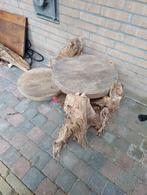 Handgemaakt Houten Salon Tafeltje, Gebruikt, 50 tot 100 cm, Rond, Minder dan 50 cm