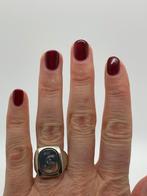 Z435 Prachtige zilveren zegelring JS (verstelbaar), Sieraden, Tassen en Uiterlijk, Antieke sieraden, Ophalen of Verzenden, Zilver