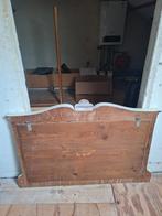 spiegel met facet geslepen glas houten lijst, Gebruikt, Ophalen of Verzenden, 100 tot 125 cm, Minder dan 100 cm