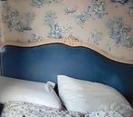 Queen Ann bed tweepersoons.1.90 lengte bij 1.40 breed, Blauw, Queen Ann brocant, Gebruikt, Stof
