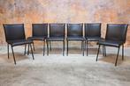 ZGANieuw! 6 donkerbruine leren Topform design stoelen, Bruin, Design, Ophalen of Verzenden, Zo goed als nieuw