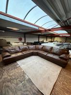 Cognac bruin leren hoekbank bank bankstel Natuzzi Z.G.A.N., 2871SK, 125 cm of meer, Mariansoliak8@gmail.com, Ophalen of Verzenden