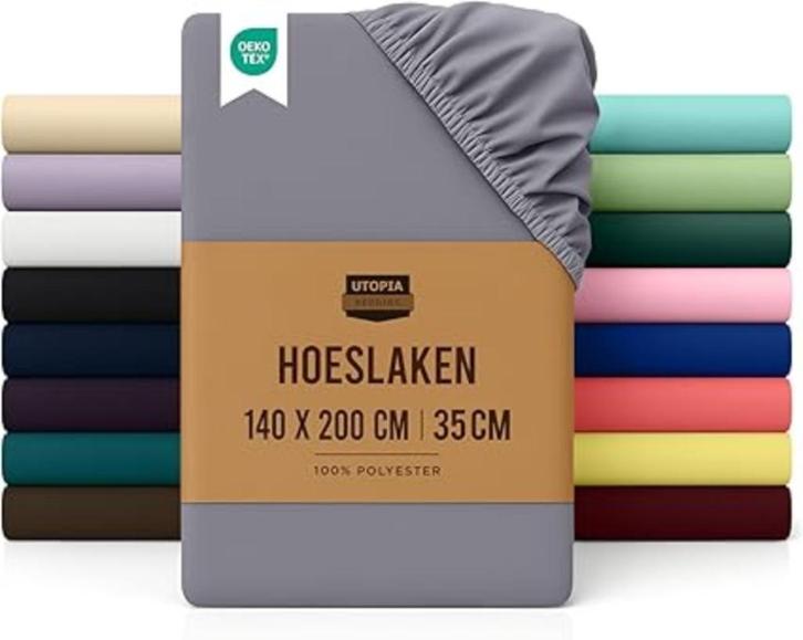 Utopia Bedding | Hoeslaken | 35 cm | 140 x 200 x 35 | Nieuw, Huis en Inrichting, Slaapkamer | Beddengoed, Nieuw, Hoeslaken of Sloop