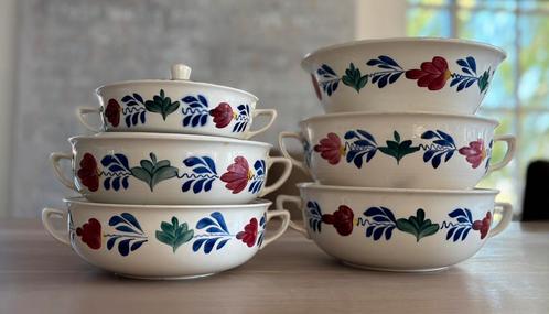 Boerenbont dekschalen (6 stuks), Huis en Inrichting, Keuken | Servies, Gebruikt, Schaal of Schalen, Boerenbont, Ophalen of Verzenden