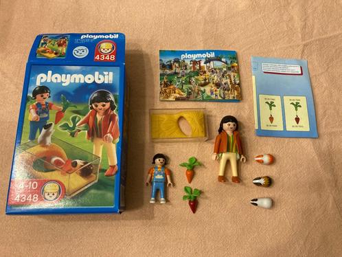 Playmobil 4348 set moeder en zoon met 3 cavia’s compleet!, Kinderen en Baby's, Speelgoed | Playmobil, Zo goed als nieuw, Complete set