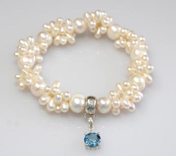 Thomas Sabo Sterling Zilver Parel Armband & Charm Hanger     beschikbaar voor biedingen