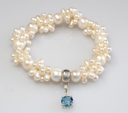 Thomas Sabo Sterling Zilver Parel Armband & Charm Hanger, Sieraden, Tassen en Uiterlijk, Armbanden, Nieuw, Zilver, Zilver, Met bedels of kralen