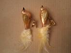 Kerstvogeltjes goud kerstbal vogeltje op knijper vintage, Ophalen of Verzenden