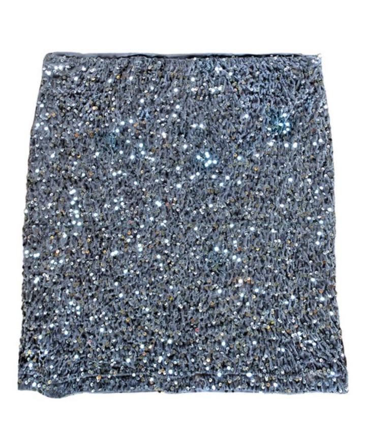 Feestrok met zilveren pailletten Maat 42/maat 44 NIEUW, Kleding | Dames, Rokken, Nieuw, Maat 42/44 (L), Grijs, Knielengte, Ophalen of Verzenden