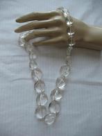 Ketting Geknoopt Kristalachtige Glaskralen op Koord Vintage, Ophalen of Verzenden, Overige materialen, Ketting